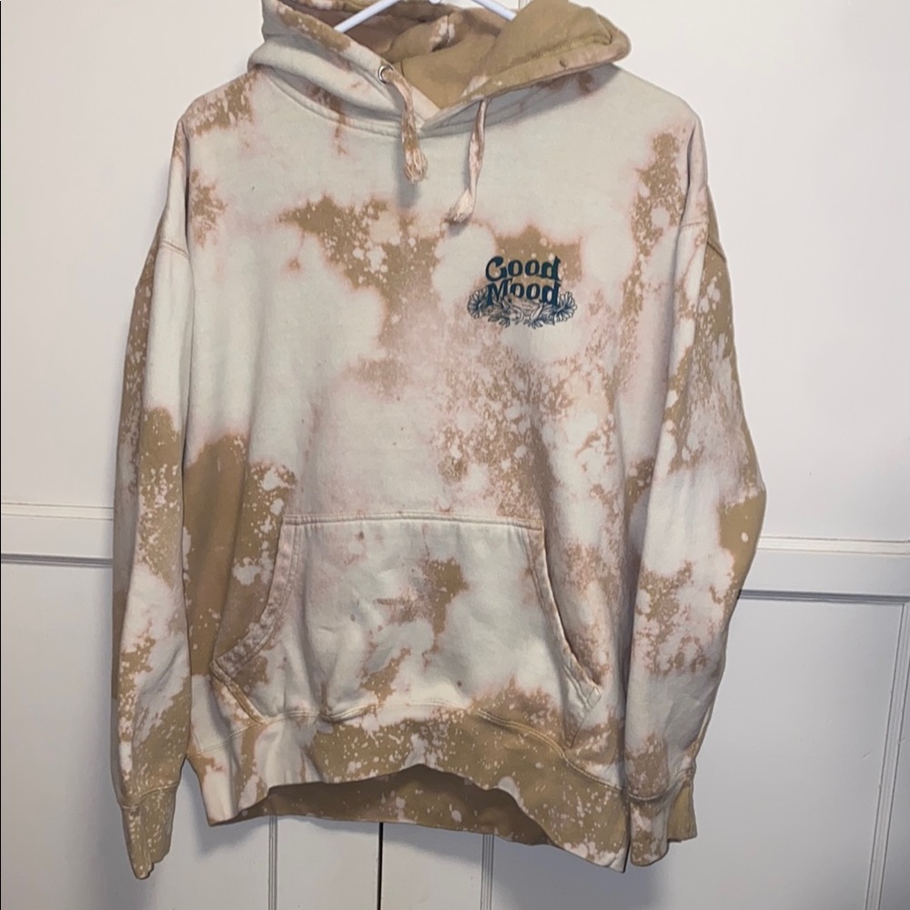 SCW Large Good Mood Bleach Dye Hoodie